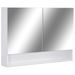 Armoire à miroir de salle de bain LED Blanc 80x15x60 cm MDF - Photo n°2
