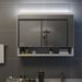 Armoire à miroir de salle de bain LED Blanc 80x15x60 cm MDF - Photo n°4