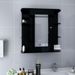 Armoire à miroir de salle de bain Noir 66x17x63 cm MDF - Photo n°2