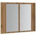 Armoire à miroir LED chêne artisanal 60x12x45cm bois ingénierie - Photo n°6