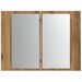 Armoire à miroir LED chêne artisanal 60x12x45cm bois ingénierie - Photo n°7