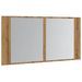 Armoire à miroir LED chêne artisanal 90x12x45cm bois ingénierie - Photo n°6