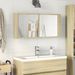 Armoire à miroir LED chêne sonoma 100x12x45cm bois d'ingénierie - Photo n°4