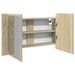 Armoire à miroir LED chêne sonoma 80x12x45 cm bois d'ingénierie - Photo n°1