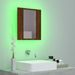 Armoire à miroir LED de salle de bain chêne marron 40x12x45 cm - Photo n°4