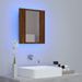 Armoire à miroir LED de salle de bain chêne marron 40x12x45 cm - Photo n°5