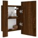 Armoire à miroir LED de salle de bain chêne marron 40x12x45 cm - Photo n°7