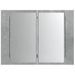 Armoire à miroir LED gris béton 60x12x45 cm bois d'ingénierie - Photo n°7