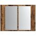 Armoire à miroir LED vieux bois 60x12x45 cm bois d'ingénierie - Photo n°7