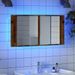 Armoire à miroir LED vieux bois 90x12x45 cm bois d'ingénierie - Photo n°1