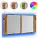 Armoire à miroir LED vieux bois 90x12x45 cm bois d'ingénierie - Photo n°2