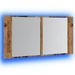 Armoire à miroir LED vieux bois 90x12x45 cm bois d'ingénierie - Photo n°3