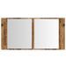 Armoire à miroir LED vieux bois 90x12x45 cm bois d'ingénierie - Photo n°7