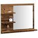 Armoire à miroir salle de bain chêne artisanal 60x10,5x45 cm - Photo n°1