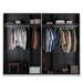 Armoire à portes coulissantes 225 noir et marron vintage Loft - Photo n°3