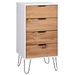 Armoire à tiroir Bois clair et blanc 45x39,5x90,3cm Bois de pin - Photo n°1