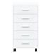 Armoire à tiroirs avec roulettes Blanc brillant Bois ingénierie - Photo n°6