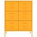 Armoire à tiroirs Jaune moutarde 80x35x101,5 cm Acier - Photo n°3