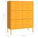 Armoire à tiroirs Jaune moutarde 80x35x101,5 cm Acier - Photo n°9