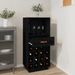 Armoire à vin Noir 45x34x100 cm Bois de pin massif - Photo n°3