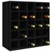 Armoire à vin Noir 56x25x56 cm Bois de pin massif - Photo n°4