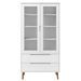 Armoire à vitrine MOLDE Blanc 90x35x175 cm Bois de pin massif - Photo n°4