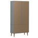 Armoire à vitrine MOLDE Gris 90x35x175 cm Bois de pin massif - Photo n°7