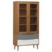 Armoire à vitrine MOLDE Marron 90x35x175 cm Bois de pin massif - Photo n°1