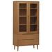 Armoire à vitrine MOLDE Marron 90x35x175 cm Bois de pin massif - Photo n°2