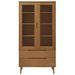 Armoire à vitrine MOLDE Marron 90x35x175 cm Bois de pin massif - Photo n°4