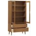 Armoire à vitrine MOLDE Marron 90x35x175 cm Bois de pin massif - Photo n°5