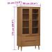 Armoire à vitrine MOLDE Marron 90x35x175 cm Bois de pin massif - Photo n°8