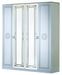 Armoire adulte 4 portes 2 avec miroirs laqué blanc et gris Savana 181 cm - Photo n°1