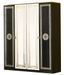 Armoire adulte 4 portes 2 avec miroirs laqué noir et doré Savana 181 cm - Photo n°1