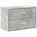 Armoire avec 2 tiroirs gris béton 60x31x40 cm bois d'ingénierie - Photo n°2