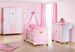 Armoire bébé 3 portes pin massif blanc et rose Prinzessin Karolin - Photo n°3