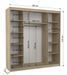 Armoire chambre adulte 2 portes coulissantes bois blanc et bois artisan avec miroir Baker 200 cm - Photo n°4