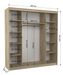 Armoire chambre adulte 2 portes coulissantes bois clair et blanc avec miroir Baker 200 cm - Photo n°4