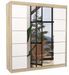 Armoire chambre adulte 2 portes coulissantes DALIA 200 cm avec miroir - Photo n°1