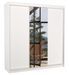 Armoire chambre adulte 2 portes coulissantes bois et miroir ZAFA 200 cm - Photo n°1