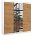Armoire chambre adulte 2 portes coulissantes bois et miroir ZAFA 200 cm - Photo n°1