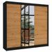 Armoire chambre adulte 2 portes coulissantes bois et miroir ZAFA 200 cm - Photo n°1