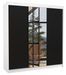 Armoire chambre adulte 2 portes coulissantes bois et miroir ZAFA 200 cm - Photo n°1