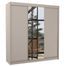 Armoire chambre adulte 2 portes coulissantes bois et miroir ZAFA 200 cm - Photo n°1