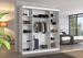 Armoire chambre adulte 2 portes coulissantes bois noir et blanc avec miroir Zafa 200 cm - Photo n°3