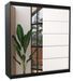 Armoire chambre adulte 2 portes coulissantes OLIVIA 200 cm avec miroir - Photo n°1