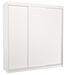 Armoire chambre adulte blanche 2 portes coulissantes Kamia 200 cm - Photo n°1