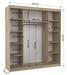 Armoire chambre adulte blanche et bois artisan 2 portes coulissantes Kamia 200 cm - Photo n°4