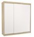 Armoire chambre adulte bois clair et blanc 3 portes coulissantes Kamia 200 cm - Photo n°1