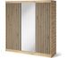 Armoire chambre adulte MERIKO 180 cm Chêne artisan et miroir - Photo n°1